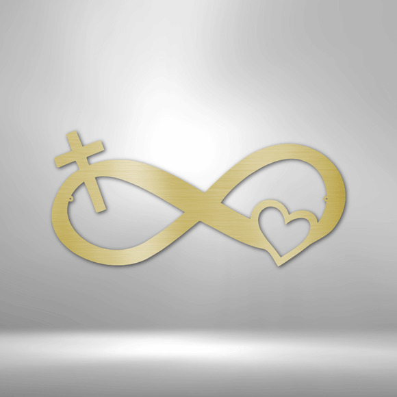 Scripture Sign God's Infinite Love 1 Chronicles 16:34 Steel Sign Laser Cut Powd